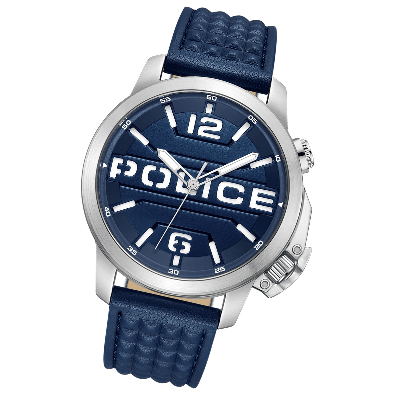 Police Herrenuhr Leder dunkelblau Police Automated Armbanduhr UPOD0021702