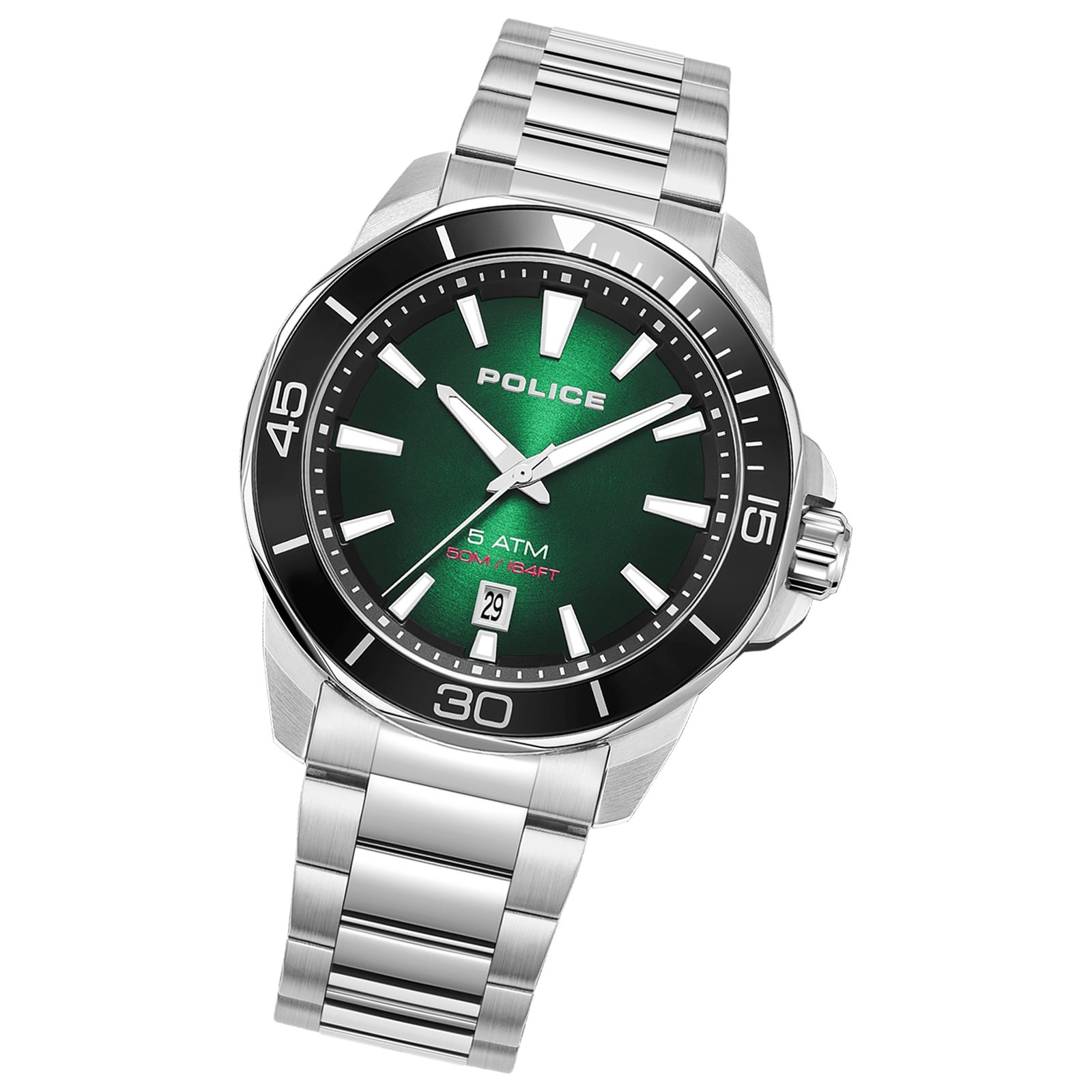 Police Herrenuhr Edelstahl silber Police Thornton Armbanduhr UPOH0021401