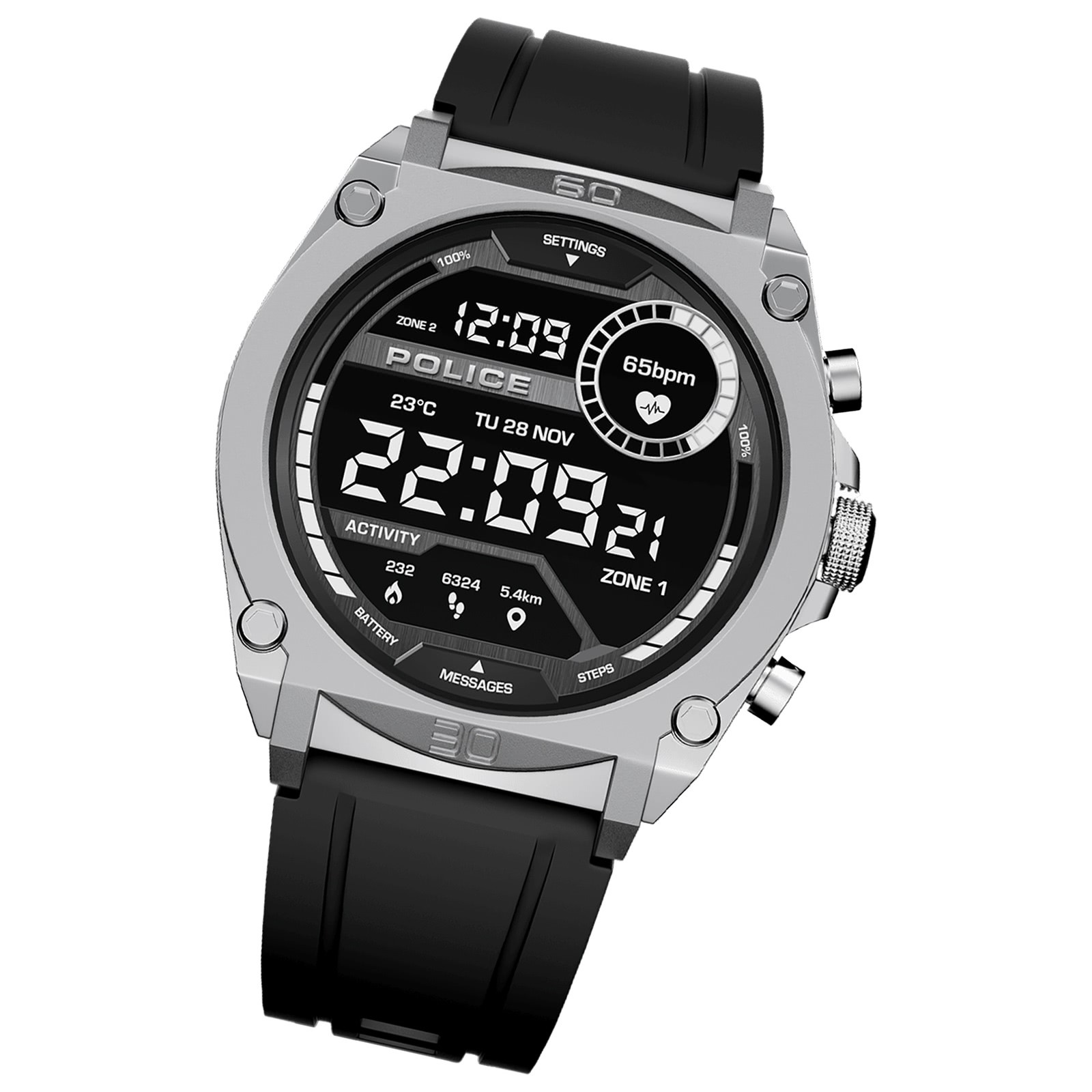 Police Herrenuhr Silikon schwarz Police My.Avatar Smartwatch UPON0000101