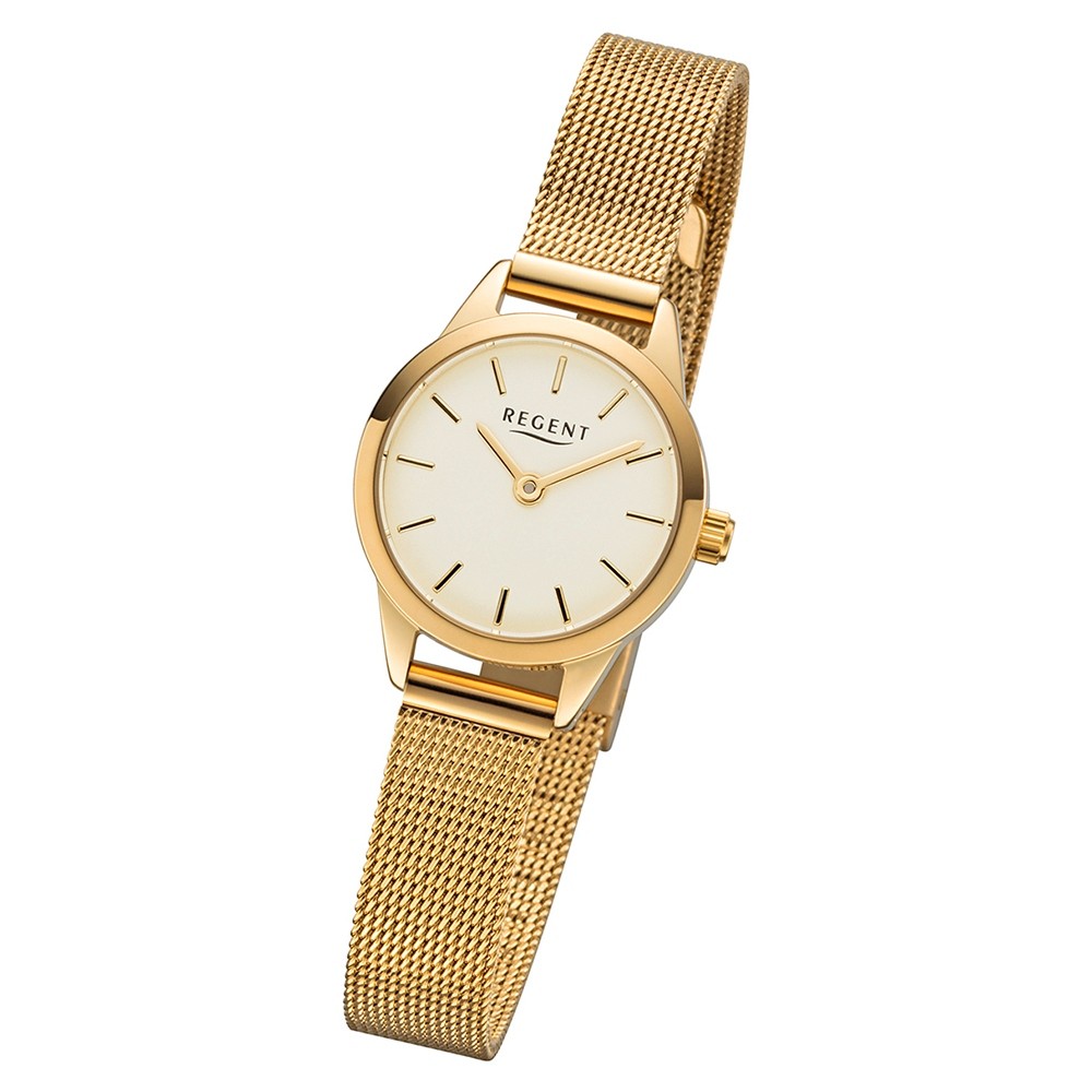 Regent Damen Armbanduhr Analog gold Quarz-Uhr Metall F-1166 URF1166