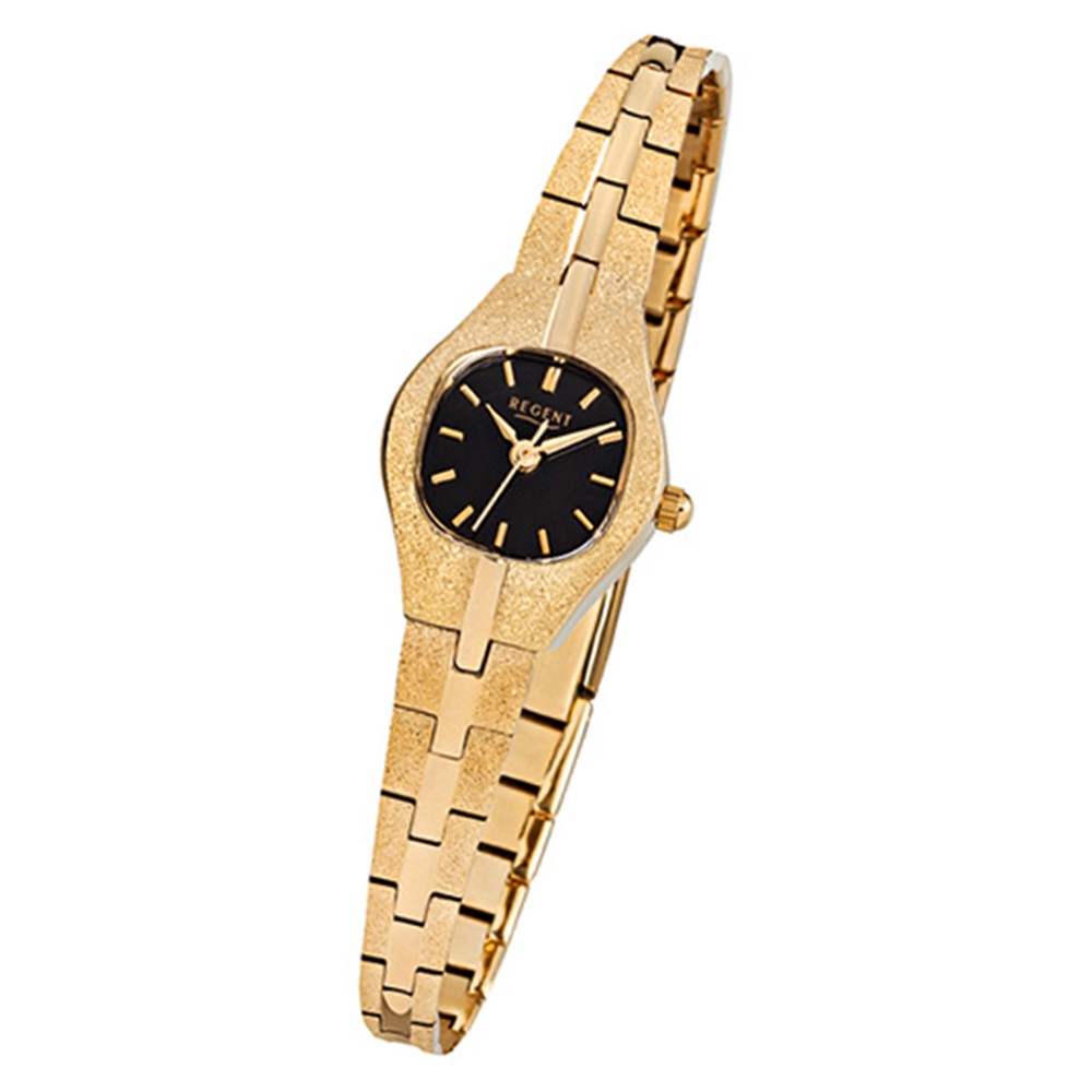 Regent Quarz-Uhr F-378 Damen-Armbanduhr Stahl-Armband gold URF378