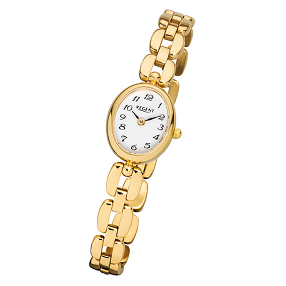Mini Quarz-Uhr Stahl-Armband gold F-1406 Damen-Armbanduhr URF968 Regent