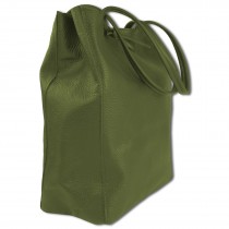 Toscanto Damen Shopper Schultertasche Leder Tasche olivgrün OTTM107SG
