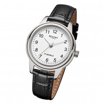 Regent Damen-Armbanduhr Handaufzug Leder schwarz mechanisches Uhrwerk Uhr URF957