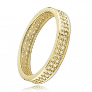 Balia Damen Ring Zirkonia zweireihig Gelbgold Gr.60 BGR021G60