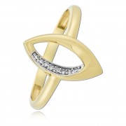 Balia Damen Ring Zirkonia Oval aus 333 Gelbgold Gr.54 BGR029G54