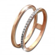 GoldDream Gold Doppel Ring Zirkonia weiß Gr.58 333er Rosegold GDR505E58