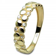 GoldDream Gold Ring Dots Gr.54 Zirkonia weiß 333er Gelbgold GDR538Y54