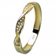 GoldDream Gold Ring Twisted Gr.60 Zirkonia weiß 333er Gelbgold GDR540Y60