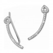 SilberDream Ear Cuff Herz Ohrringe Ohrklemme 925 Sterling Silber GSO458W