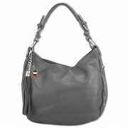 Florence Echtleder Hobo Bag Damen grau Schultertasche Umhängetasche OTF134K