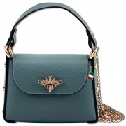 Florence Umhängetasche Biene Damen Handtasche Echtleder jeansblau OTF817M