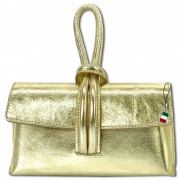 Florence Clutch Echtleder Tasche gold metallic Umhängetasche OTF834Z