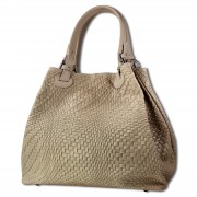 Toscanto Damen Handtasche Umhängetasche Leder Tasche taupe OTT163HN