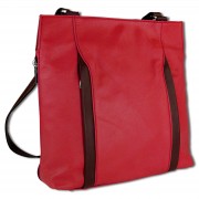 Toscanto Damen Schultertasche Cityrucksack Leder Tasche rot braun OTT608RR