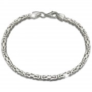 SilberDream Königsarmband 3mm 925 Sterling Silber Armband Unisex 19cm SDAK0039J