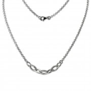 SilberDream Collier Ovale Zirkonia weiß 925er Silber 46cm Kette SDK4811W