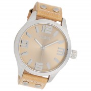 Oozoo Herren Armbanduhr Timepieces Analog Leder beige UOC1005A