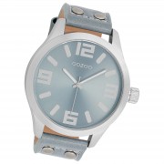 Oozoo Herren Armbanduhr Timepieces Analog Leder graublau UOC1010A