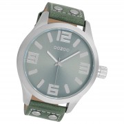 Oozoo Herren Armbanduhr Timepieces Analog Leder grüngrau UOC1011A