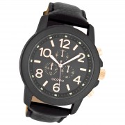 Oozoo Herren Armbanduhr Timepieces Analog Leder schwarz UOC6064A