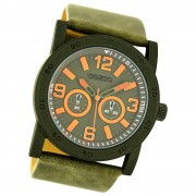 Oozoo Herren Armbanduhr Timepieces Analog Leder grün UOC8307A