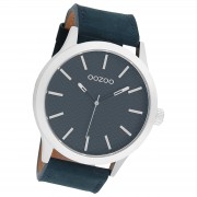 Oozoo Herren Armbanduhr Timepieces Analog Leder dunkelblau UOC9013A