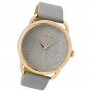 Oozoo Damen Armbanduhr Timepieces Analog Leder grau UOC9160A