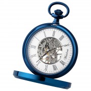 Waidzeit Herren Taschenuhr Edelstahl blau mit Uhrenkette UWAFF01