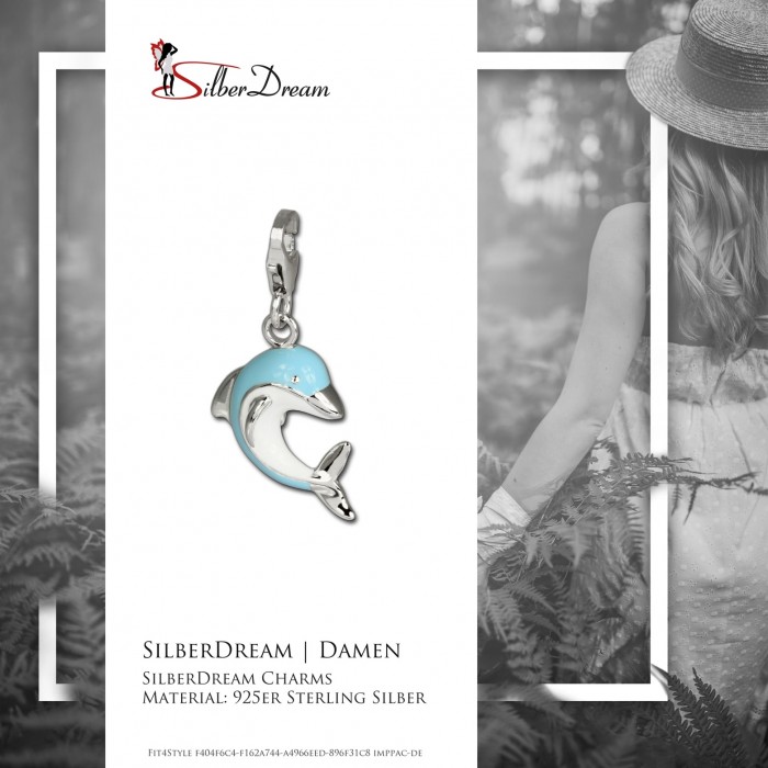 SilberDream Charm Delfin 925 FC654 Silber Armband Anhänger Sterling