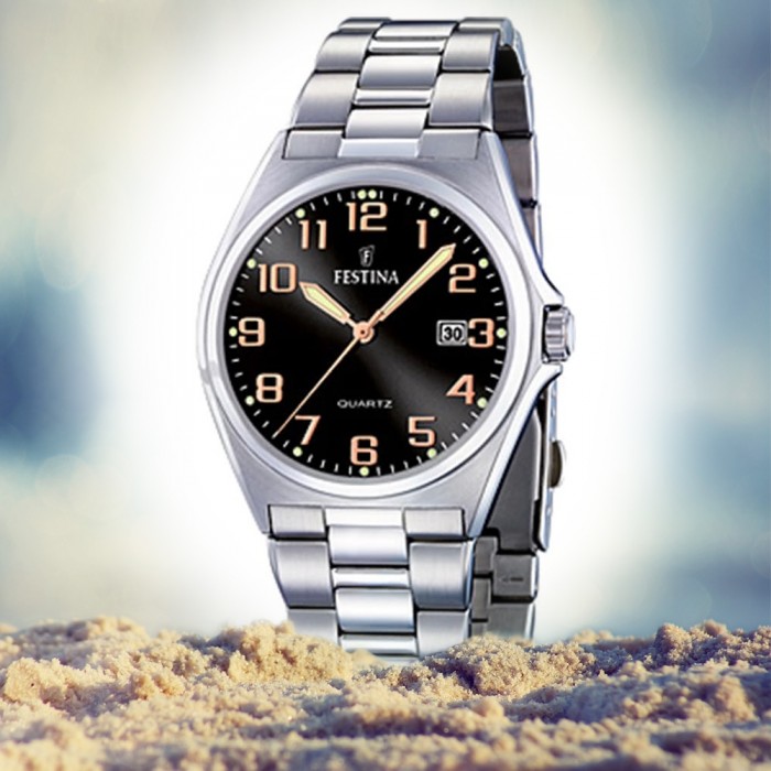 UF16374/8 Edelstahl analog FESTINA Herren-Armbanduhr Quarz Uhr Klassik