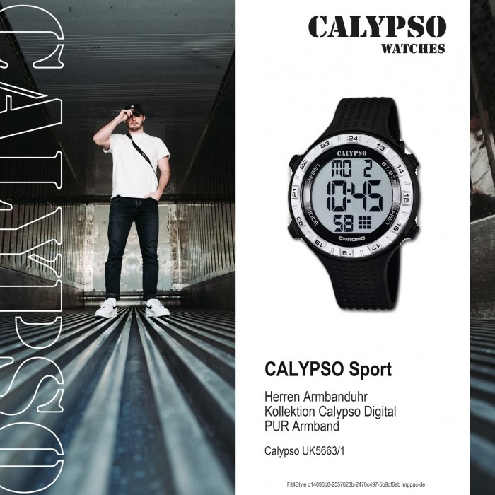 CALYPSO Herren-Uhr - Sport - - - UK5663/1 - PU Quarz digital