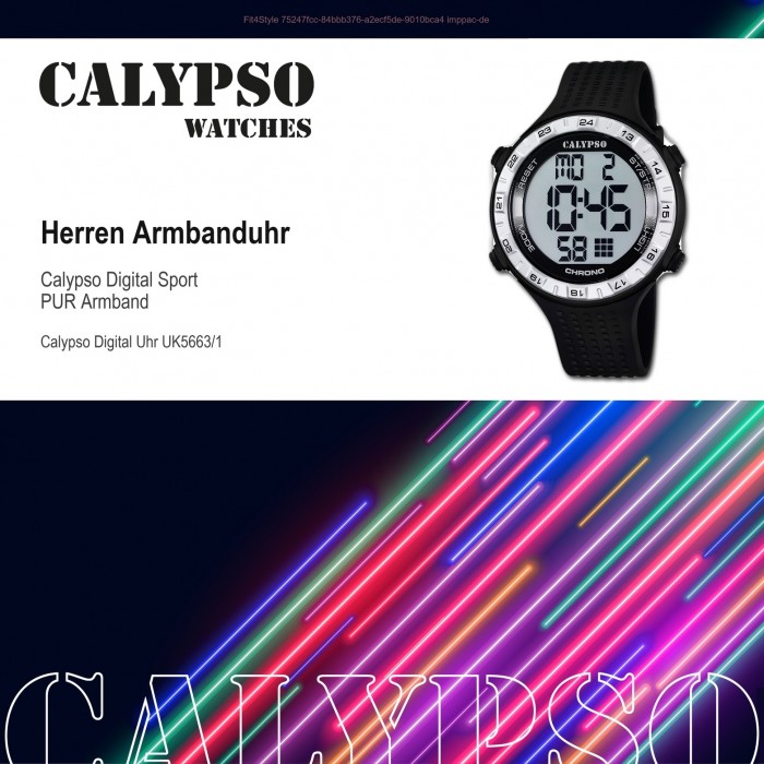 CALYPSO Herren-Uhr - - PU Quarz Sport - UK5663/1 digital - 