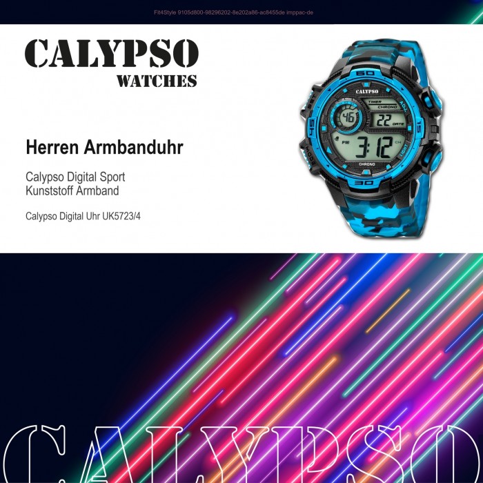 Calypso Armbanduhr Herren Digital for Quarzuhr schwarz UK5723/4 Man blau K5723/4