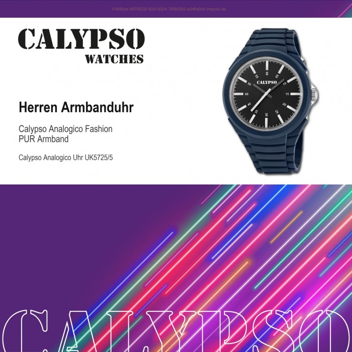Calypso analoge Herren Quarzuhr dunkelblau UK5725/5 Versatil PU-Armband for Man