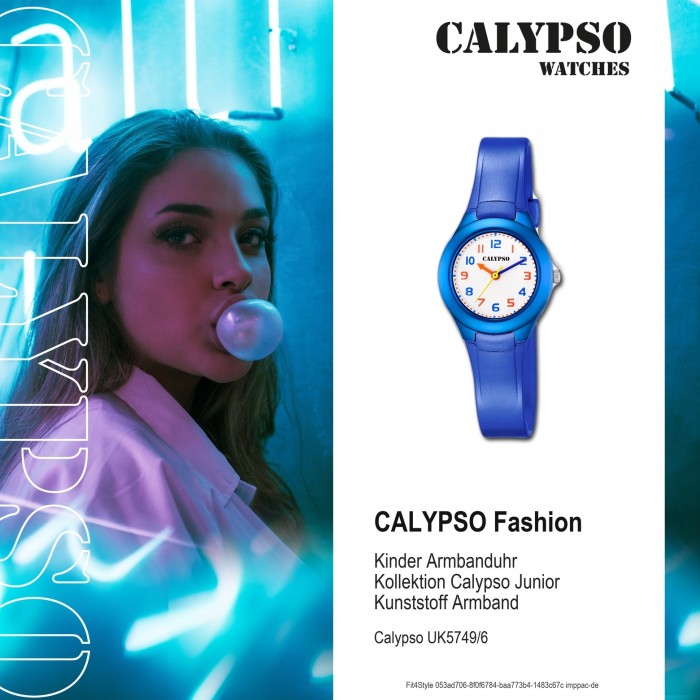 Calypso Kinder Armbanduhr Sweet Time Quarz-Uhr UK5749/6 blau PU K5749/6