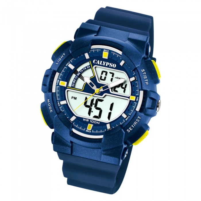 Quarz-Uhr Street Herren blau Calypso PU K5771/3 Style Armbanduhr UK5771/3
