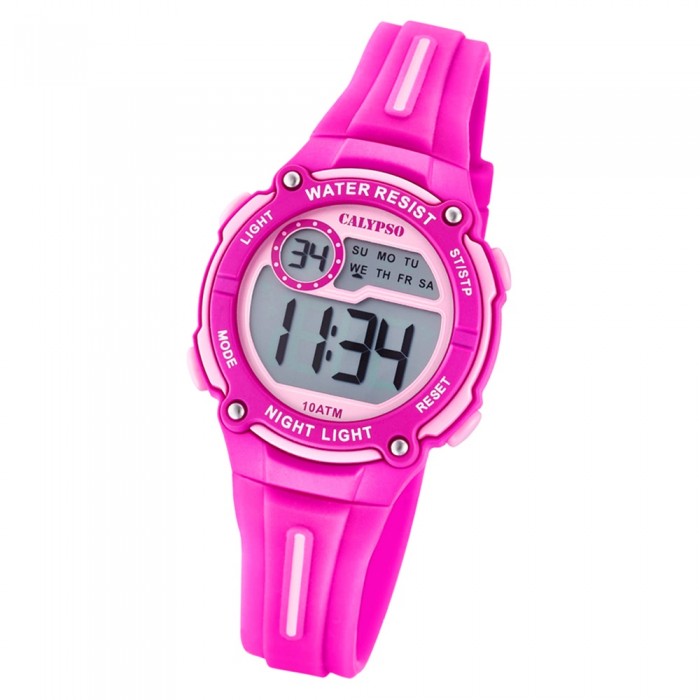Calypso Kinder Armbanduhr Digital Crush Quarz-Uhr K6068/1 PU UK6068/1 pink