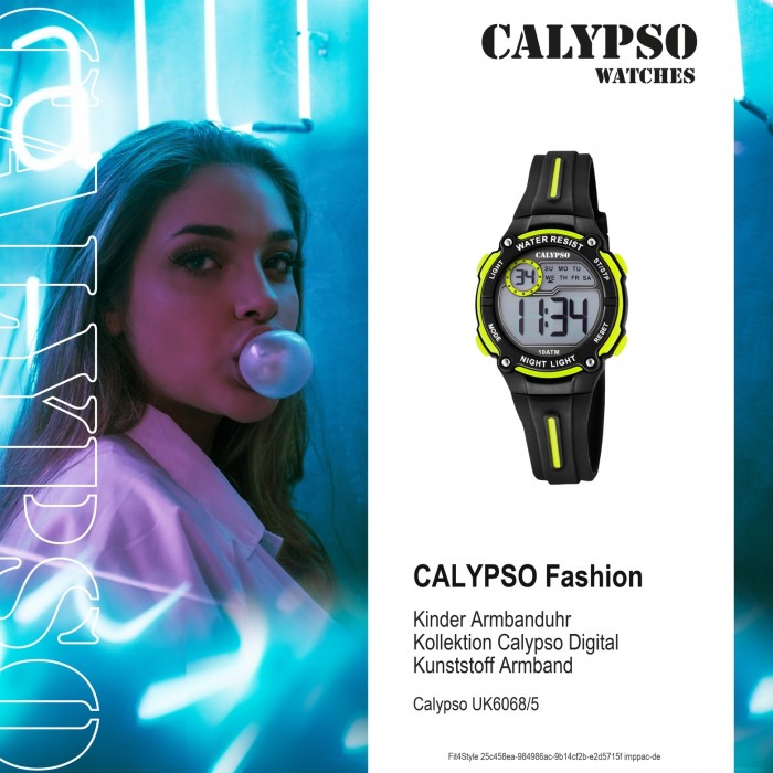 Quarz Armbanduhr Digital Kinder Calypso UK6068/5 Crush K6068/5 schwarz PU