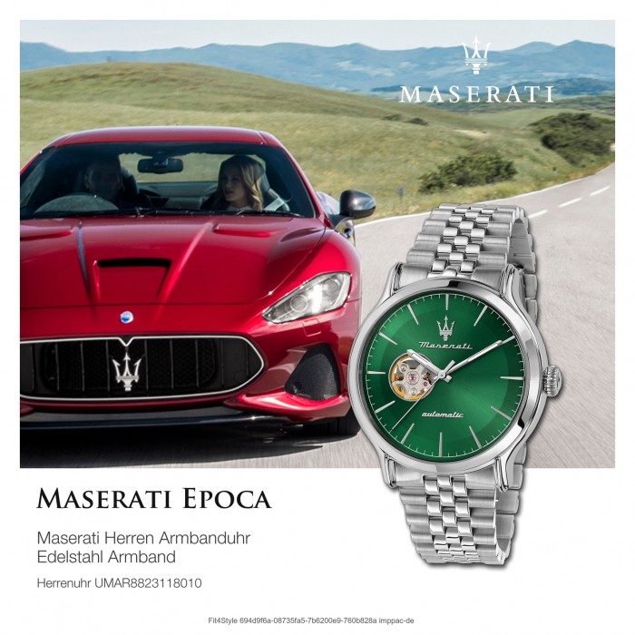Epoca silber Armbanduhr UMAR8823118010 Edelstahl Herren Auto Maserati