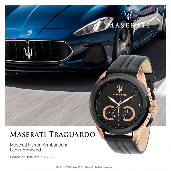 Maserati Herren Leder Armbanduhr UMAR8871612025 TRAGUARDO Chrono