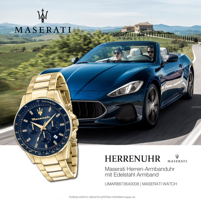 Herren Chrono Edelstahl Maserati SFIDA UMAR8873640008 Armbanduhr gold