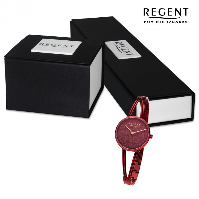 Regent Damen Armbanduhr Analog Metallarmband URBA683 rot