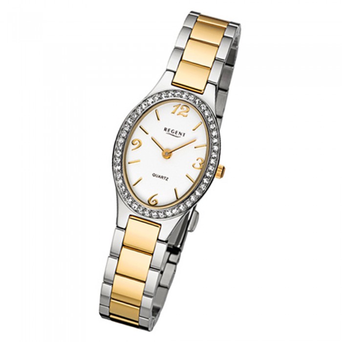 Regent Damen-Armbanduhr 32-F-1066 Quarz-Uhr Edelstahl-Armband URF106 gold silber URF1066