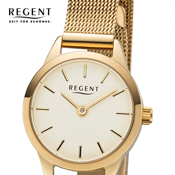 Regent Damen Armbanduhr Analog Quarz-Uhr Metall F-1166 URF1166 gold