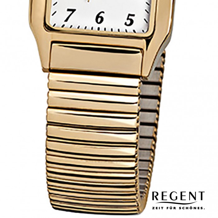 Regent Damen-Armbanduhr F-269 Quarz-Uhr gold Stahl-Armband URF269