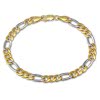 GoldDream Armband Figaro hohl bicolor 333 Gold 19cm 8 Karat GDA0409T