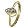 GoldDream Gold Ring Blatt Zirkonia wei Gr.60 333er Gelbgold GDR506Y60