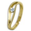 GoldDream Gold Ring Welle Zirkonia wei Gr.54 333er Gelbgold GDR510T54