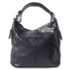 Florence Beuteltasche Echtleder schwarz Damen Hobo Bag Schultertasche OTF101S